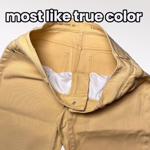 Talbots Yellow Signature Crop Jeans Zip Hem Stretch 8 Petite - Picture 4 of 7